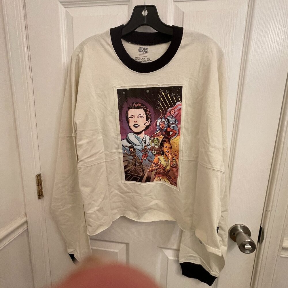 Star Wars Woman of the Galaxy Spirit THE FORCE IS WITH US Crop Jersey size L NWT